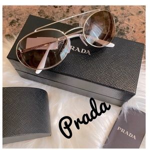 Prada 61mm oval sunglasses